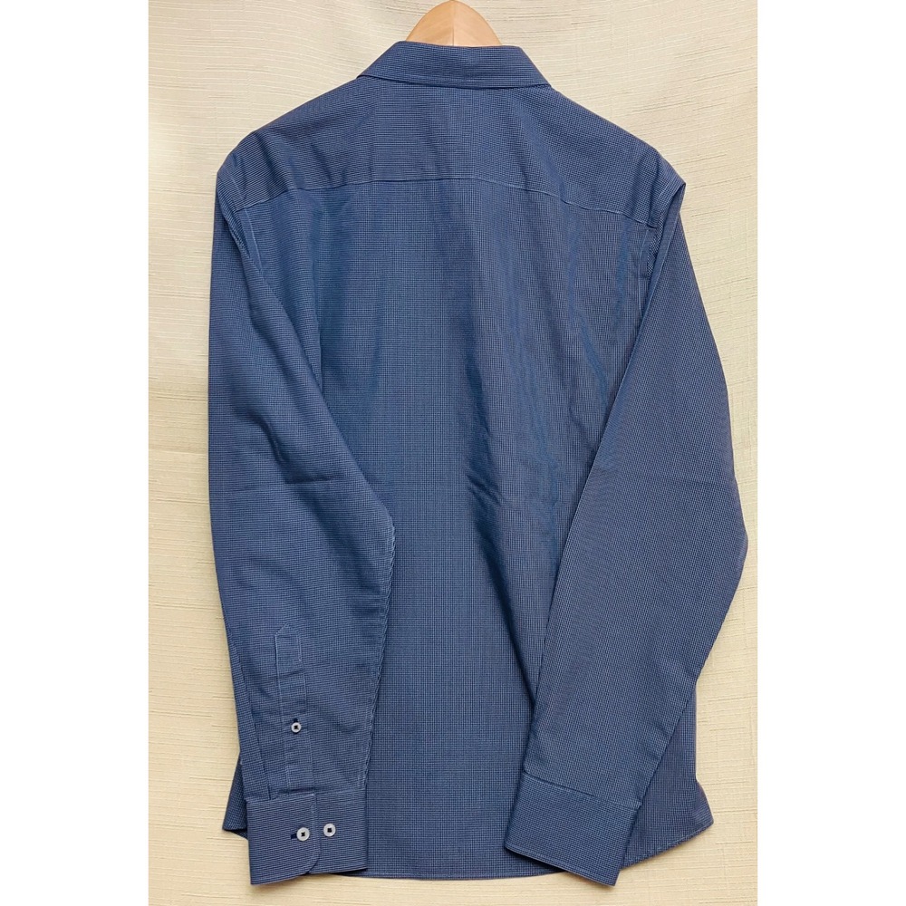 UNTUCKit Button Down Mens XL Blue Excellent Slim Fit Wrinkle Free Micro Check - Picture 7 of 10